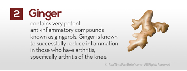 Ginger can reduce arthritis pain.