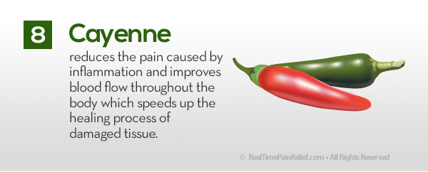 Cayenne can reduce arthritis pain.