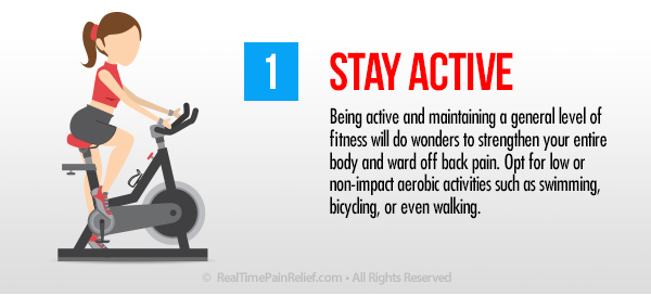 Stay Active to ease back pain