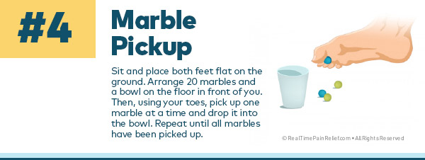 marble pickup is a good exercise for the foot health
