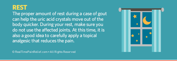 rest during a gout attack is beneficial
