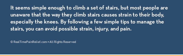how to prevent knee strain from stair climbing