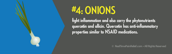 Onions are a vegetable that can reduce arthritis pain.