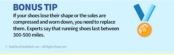 Replacing shoes after 300-500 miles can reduce pain from runner's knee.