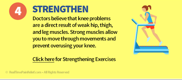 Strengthening your hip, thigh, and leg muscles can reduce pain from runner's knee.