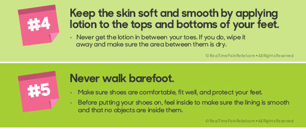 Diabetics should moisturize and never walk barefoot