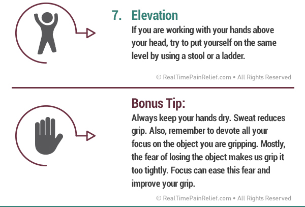 Keep your hands below your head to help blood flow and reduce carpal tunnel pain.