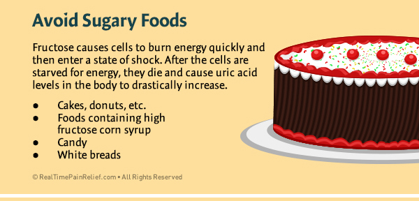 avoid sugary foods to reduce gout pain
