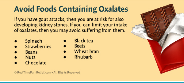 avoid foods containing oxalates to reduce gout pain
