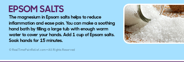 Epsom salts relieve hand pain